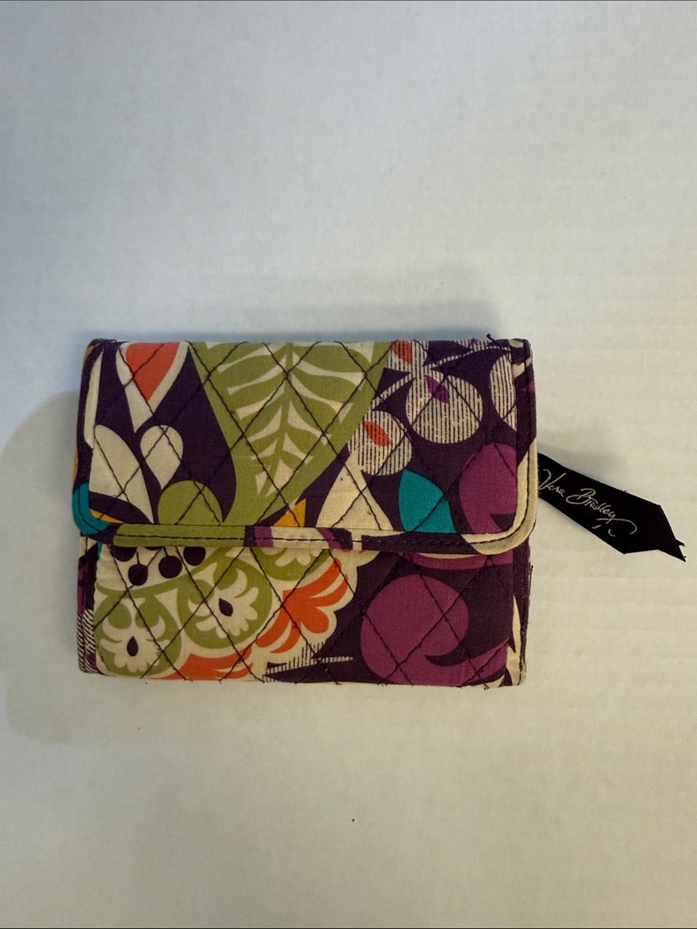 Vera Bradley Purple Floral Quilted Snap Wallet